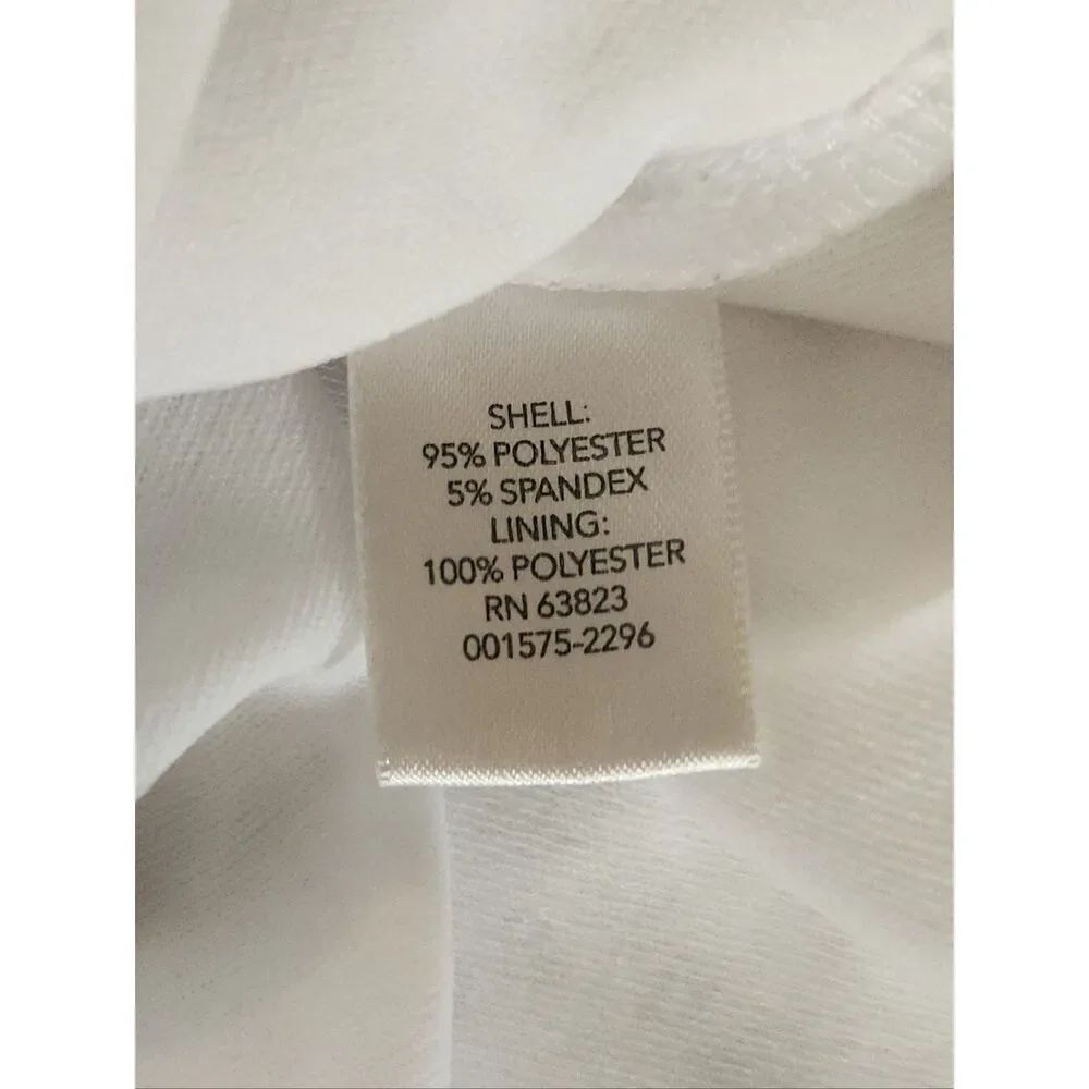 F75 Christopher & Banks Women’s White Sleeveless Lacy Lined Blouse - Picture 8 of 16